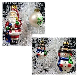 All Is Bright Hand Painted Glass Christmas Ornaments